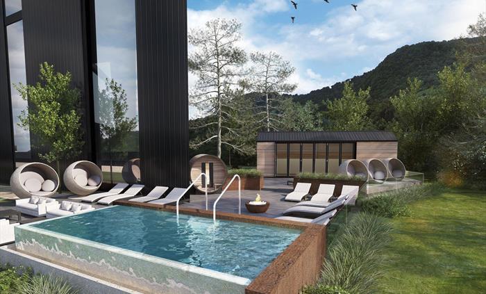 Artist's impression of the exterior spa space